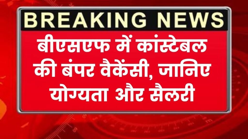 BSF Constable Vacancy 2025: बीएसएफ में कांस्टेबल की बंपर वैकेंसी, जानिए योग्यता और सैलरी 1 BSF Constable Vacancy 2025: बीएसएफ में कांस्टेबल की बंपर वैकेंसी, जानिए योग्यता और सैलरी