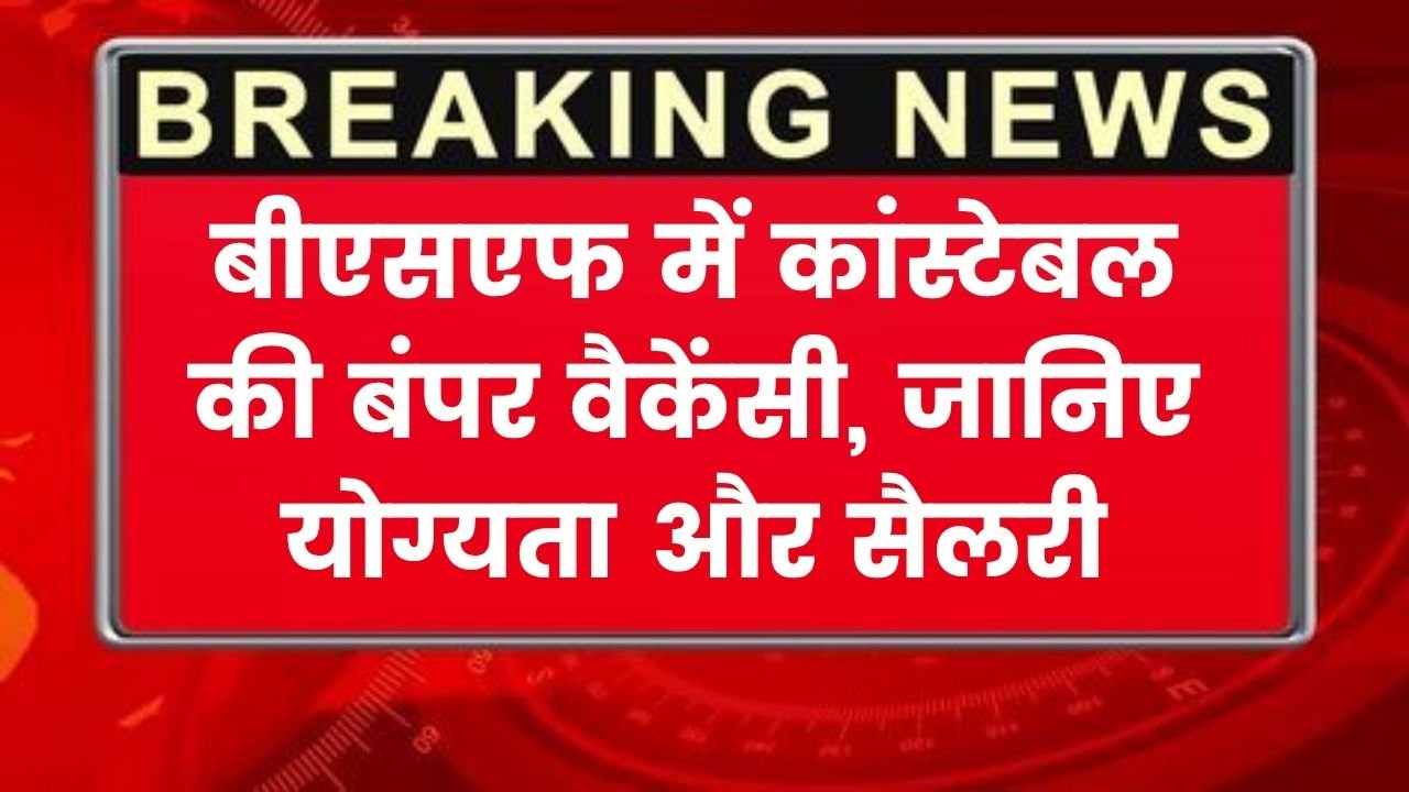 BSF Constable Vacancy 2025: बीएसएफ में कांस्टेबल की बंपर वैकेंसी, जानिए योग्यता और सैलरी